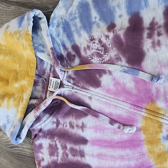 NEW! PINK Victoria's Secret Tie Dye Everyday Perfect Full Zip Hoodie Small - Picture 3 of 10